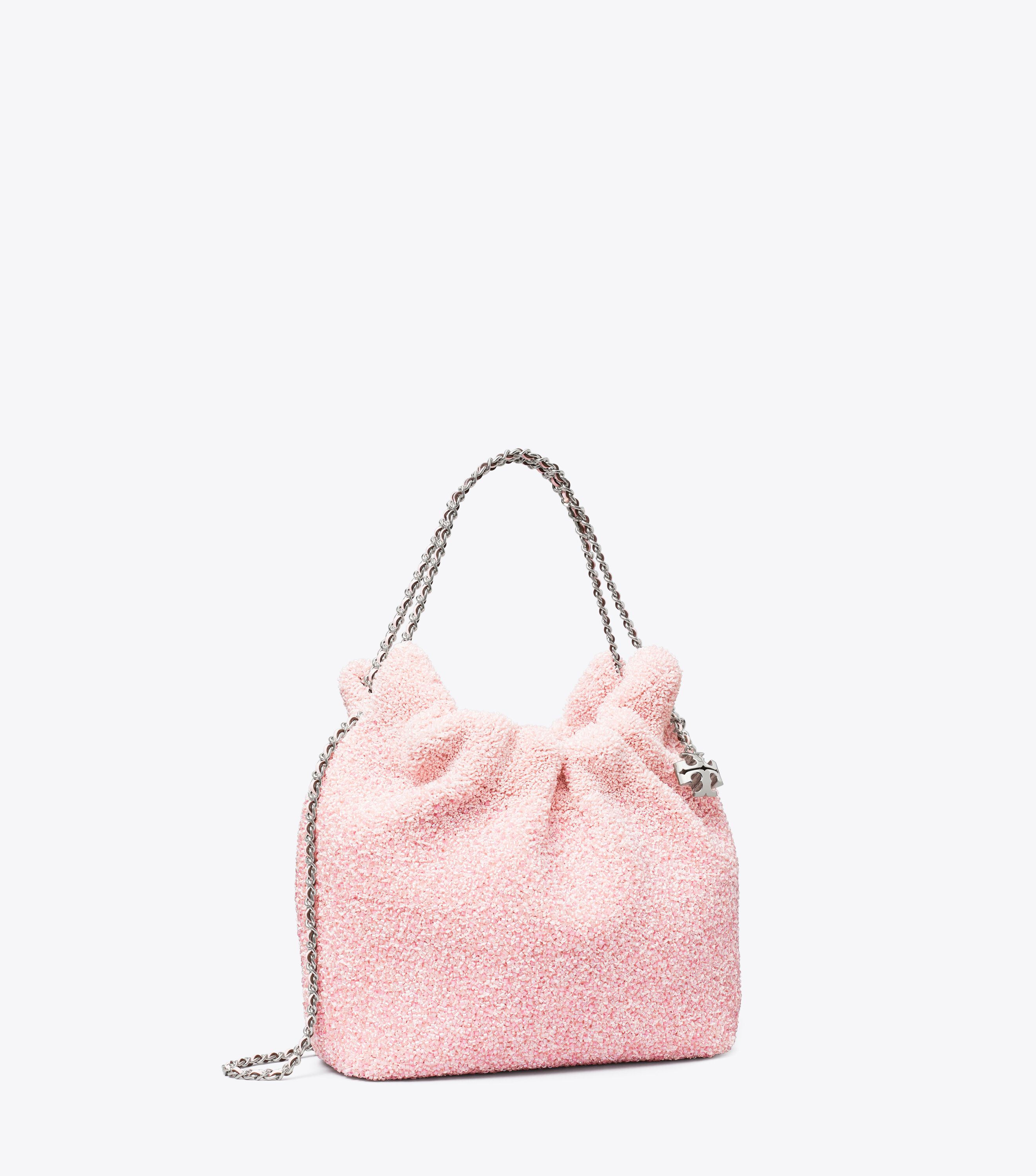 TB x BonBon Mini Fleming Embellished Hobo Bag, Sugared Pink