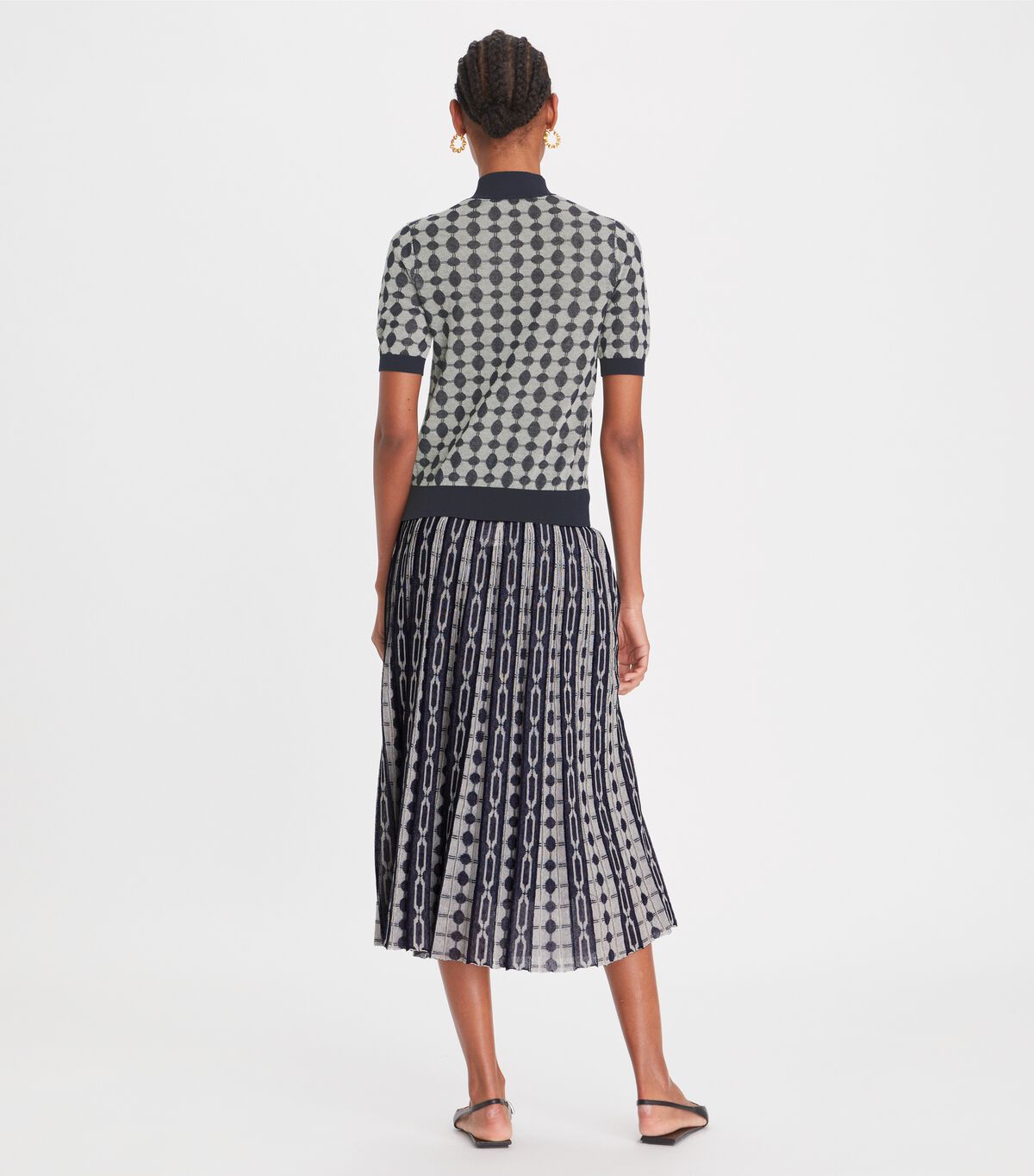 tory burch knit jacquard skirt