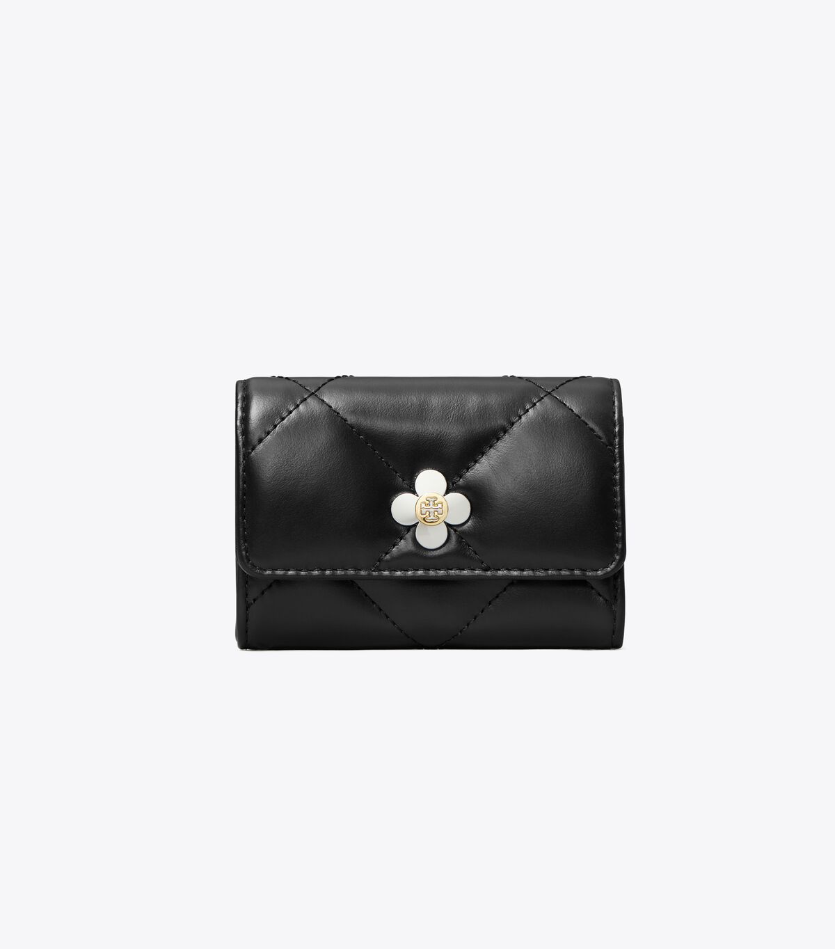 tory burch kira diamond quilt clover flap card case