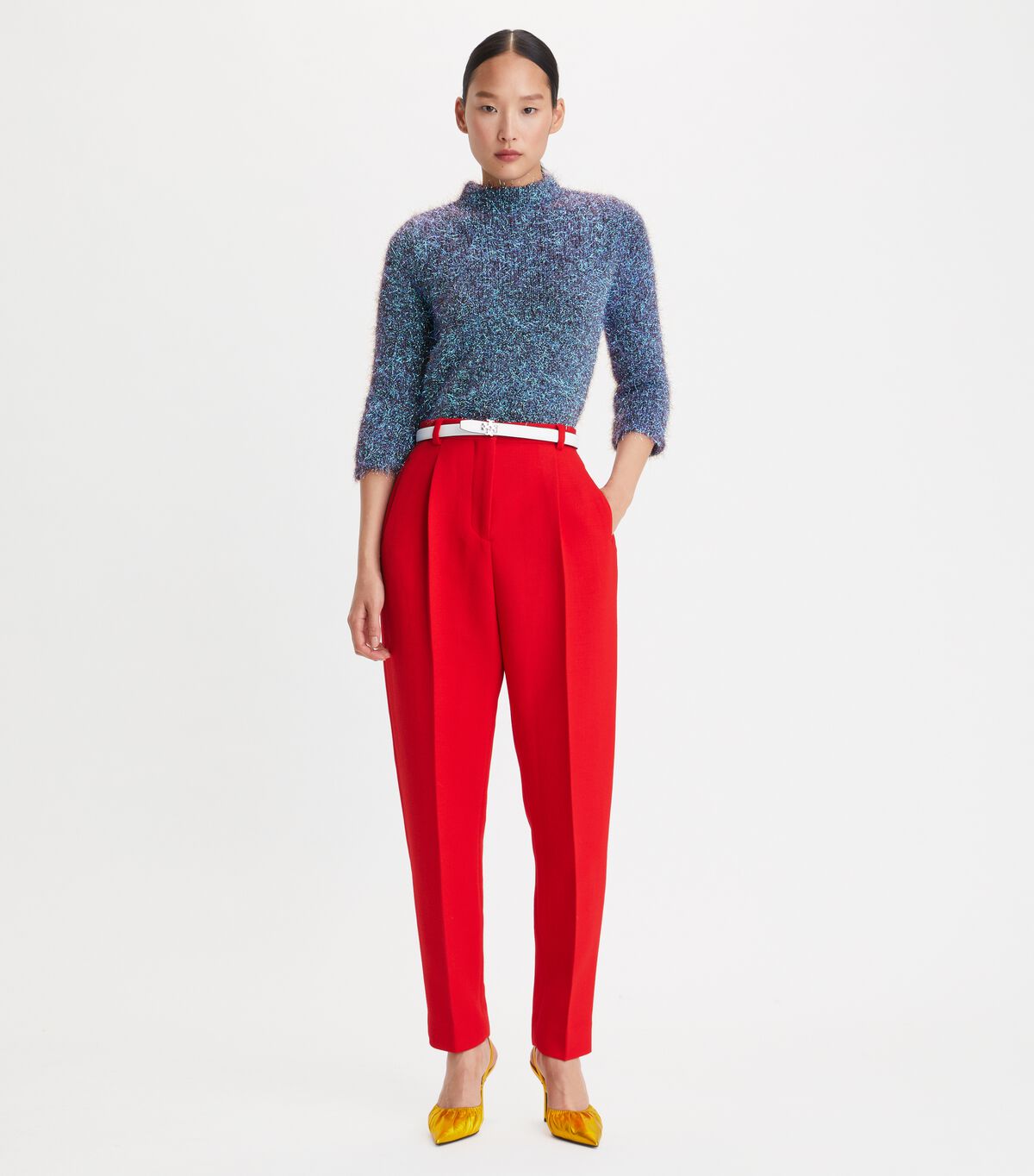 tory burch tinsel mockneck sweater