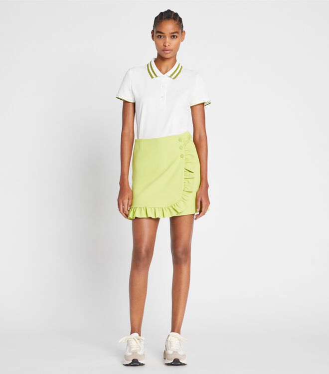Performance Piqué Pleated-Collar Polo