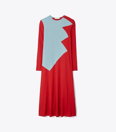 Colorblock Honeycomb Jersey Dress
