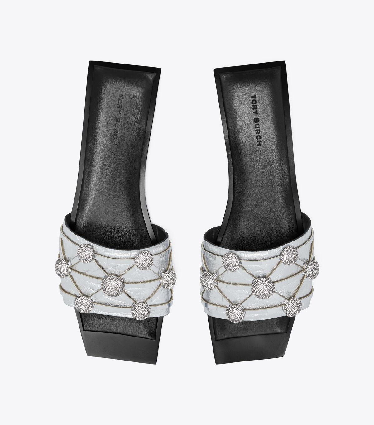 tory burch crystal bobble flat slide