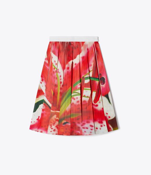tory burch printed twill skirt