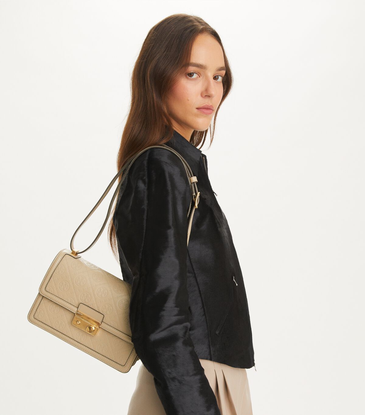 tory burch t monogram leather shoulder bag