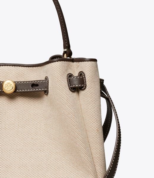 tory burch romy canvas bucket bag