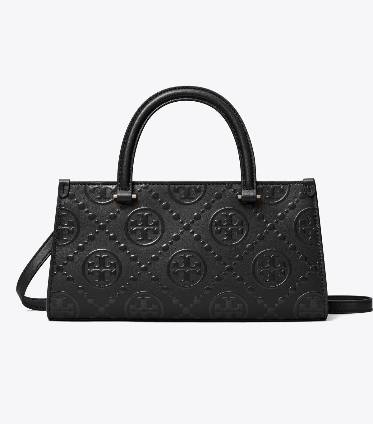 tory burch t monogram embossed small rectangular tote