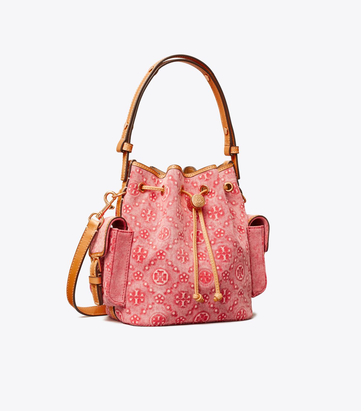 T Monogram Denim Bucket Bag tory burch t monogram denim bucket bag