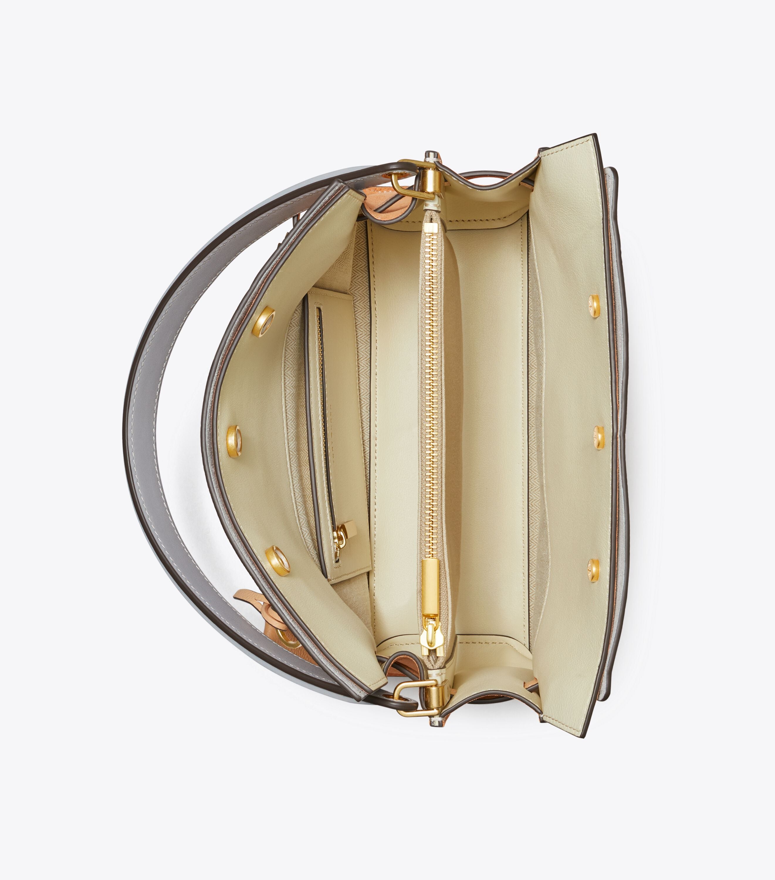 Lee Radziwill Pebbled Small Double Bag, Pale Peach | Tory Burch KW