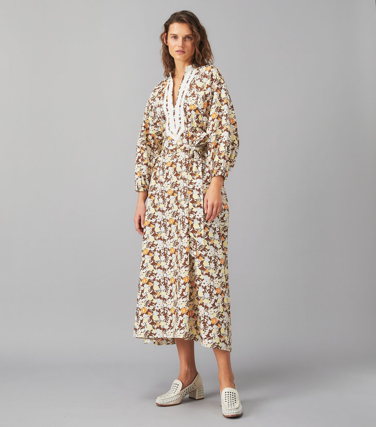 tory burch printed balloon sleeve dress