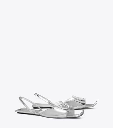 Logo Flat Slingback Sandal