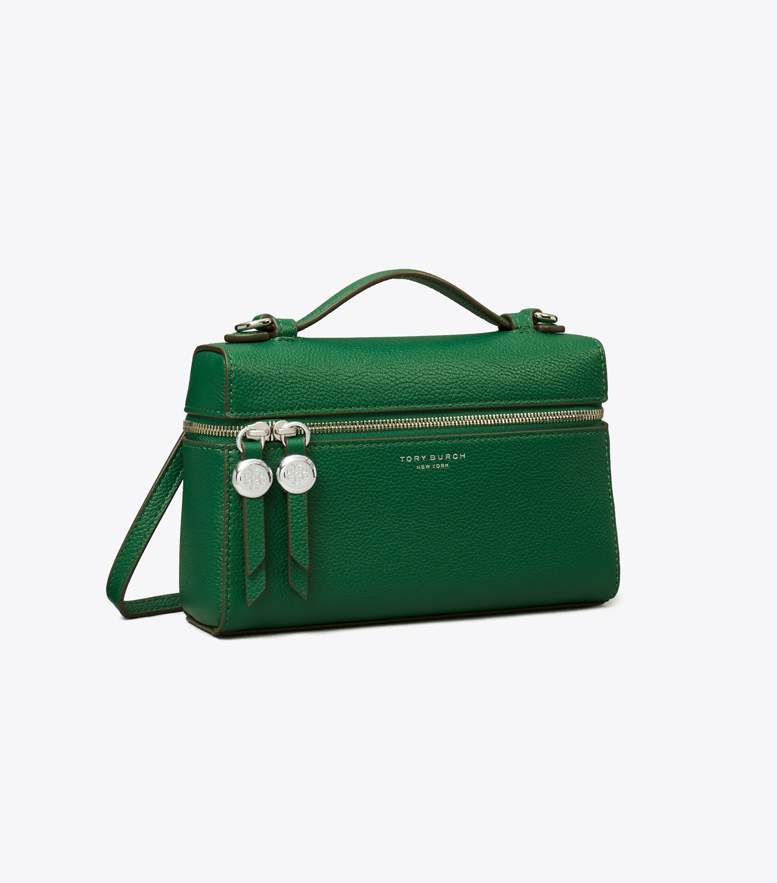 Romy Slim Top Handle Bag, Dark Kale | Tory Burch KW