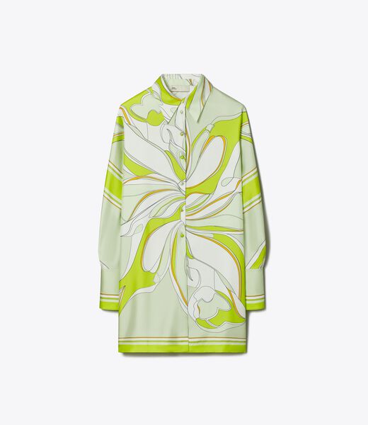 tory burch printed silk tunic
