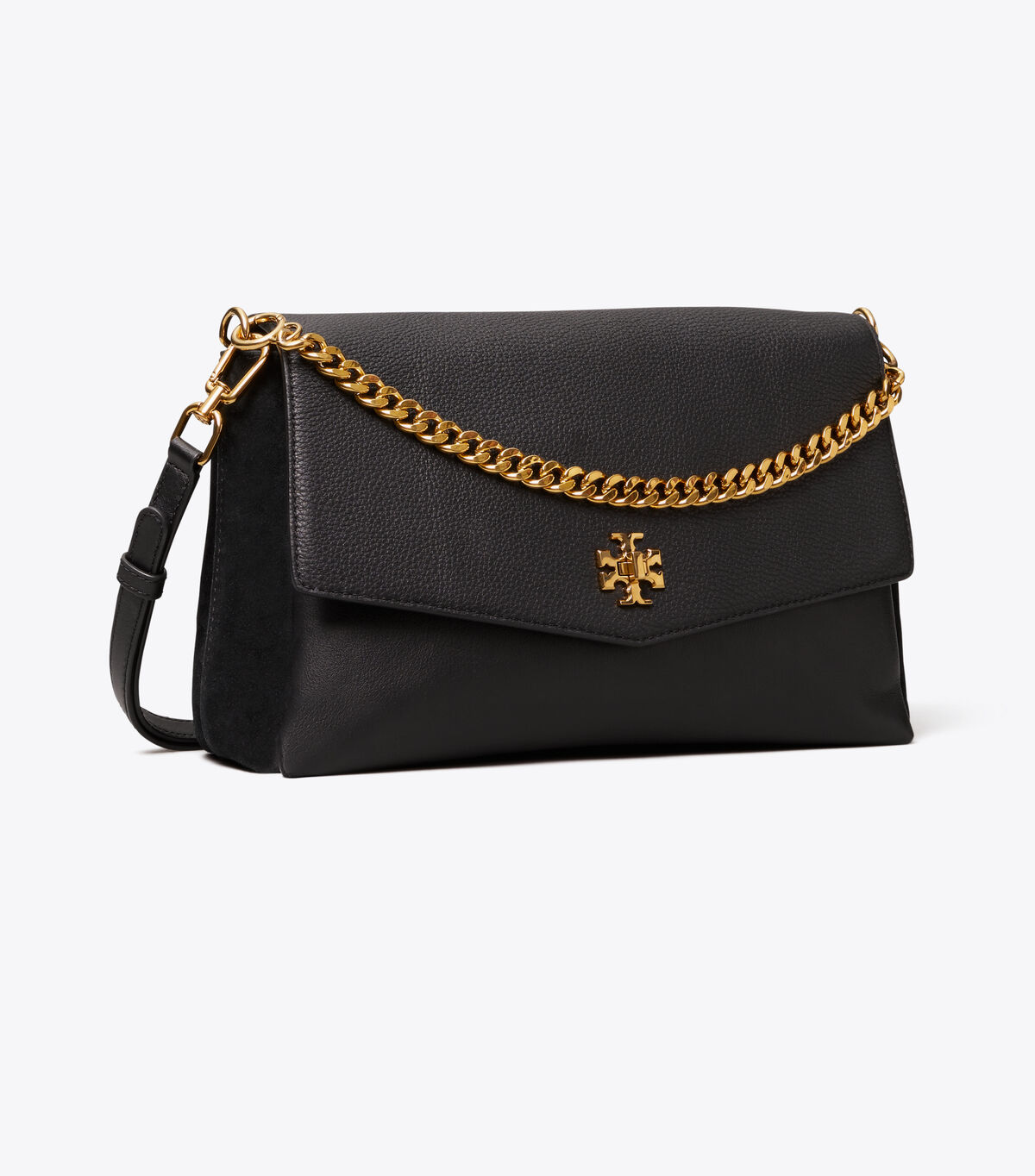 Kira Mixed-Materials Double-Strap Shoulder Bag
