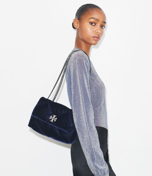 tory burch حقيبة كتف كيرا دايموند كوالت فيلفيت بافيه صغيرة