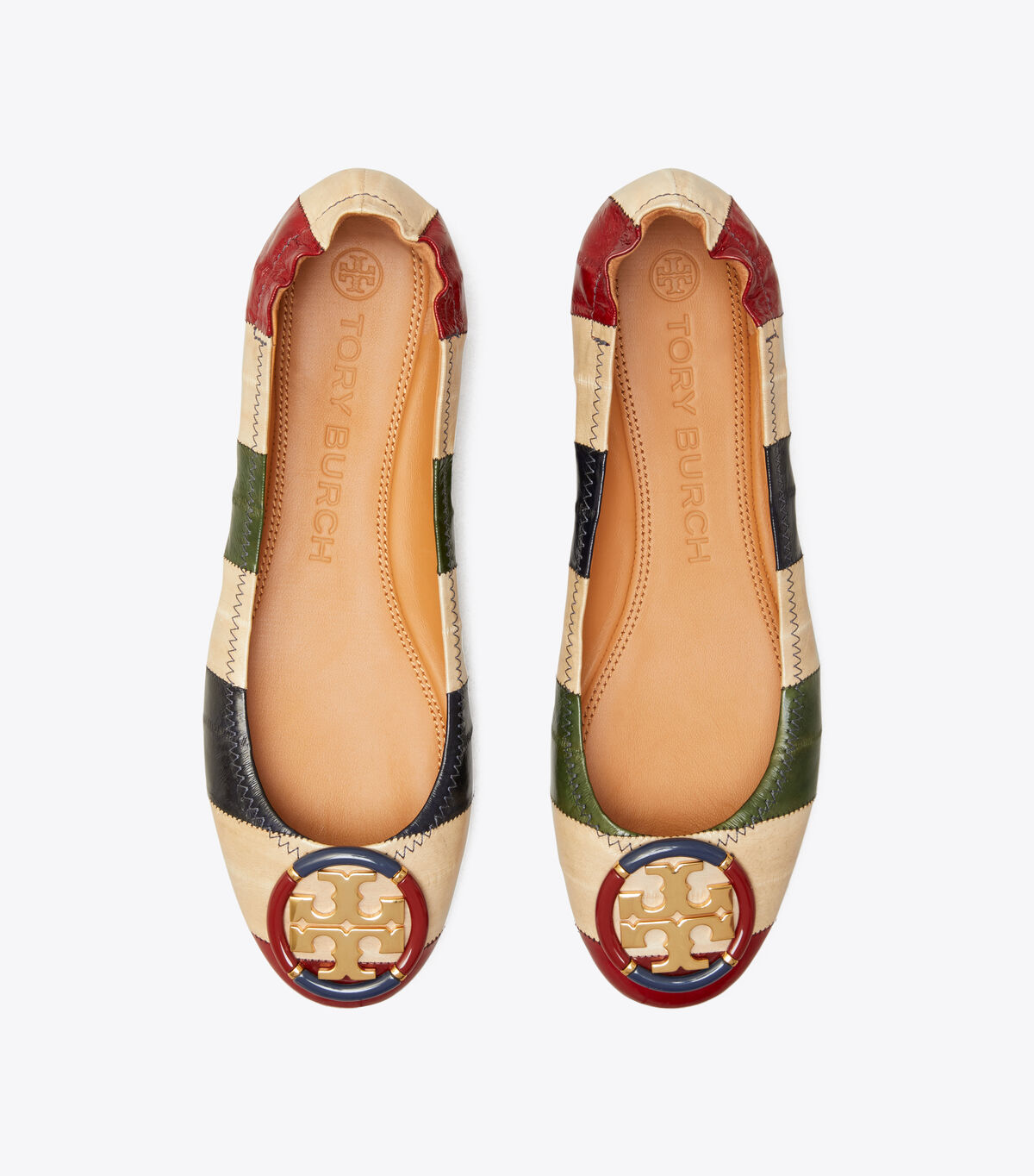 tory burch multi logo ballet flat