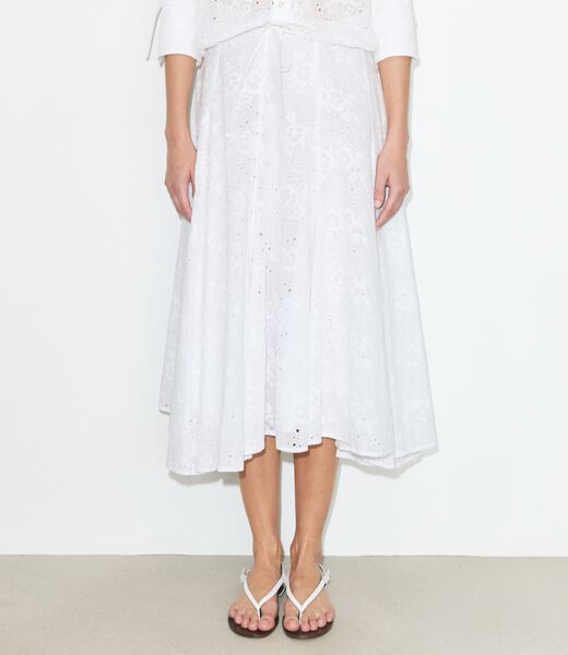 tory burch cotton eyelet skirt