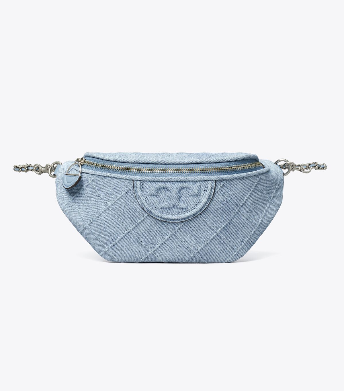tory burch fleming denim print suede belt bag