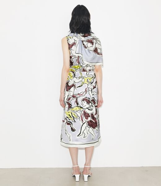 tory burch تنورة ساتان مطبوعة