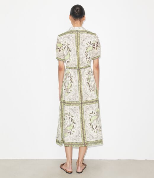 tory burch فستان قطني بسحاب