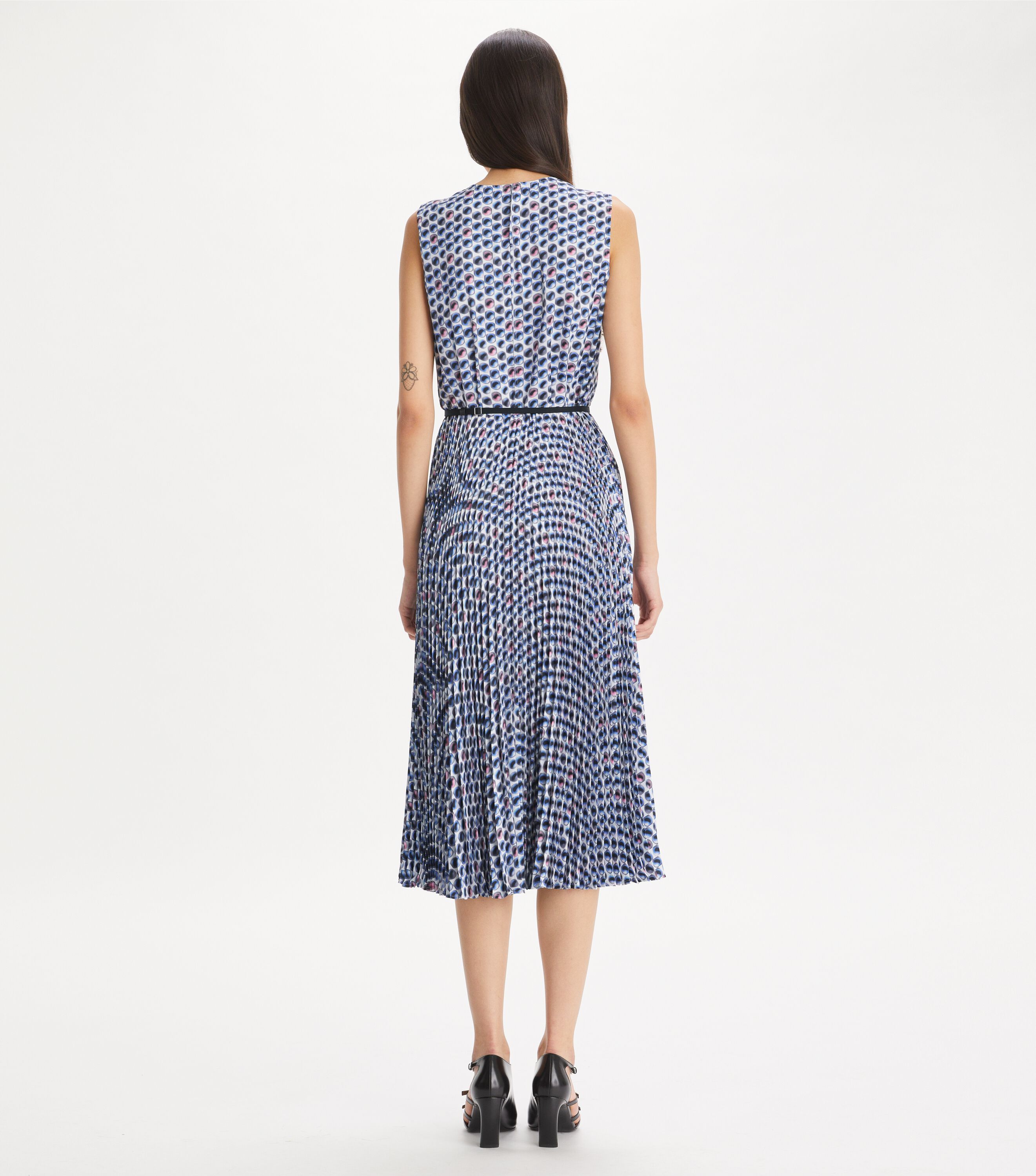 【TURY BURCH】ドット柄ツイルミディドレス Printed Twill Dress, Blue Candy Dots | Tory Burch KW