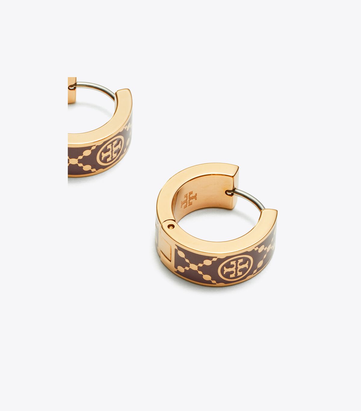 tory burch small t monogram hoop earring