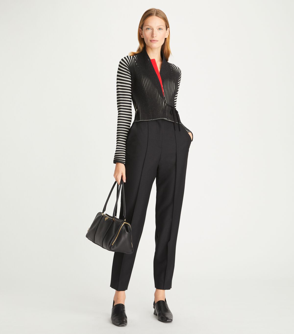 tory burch plaited rib shawl cardigan