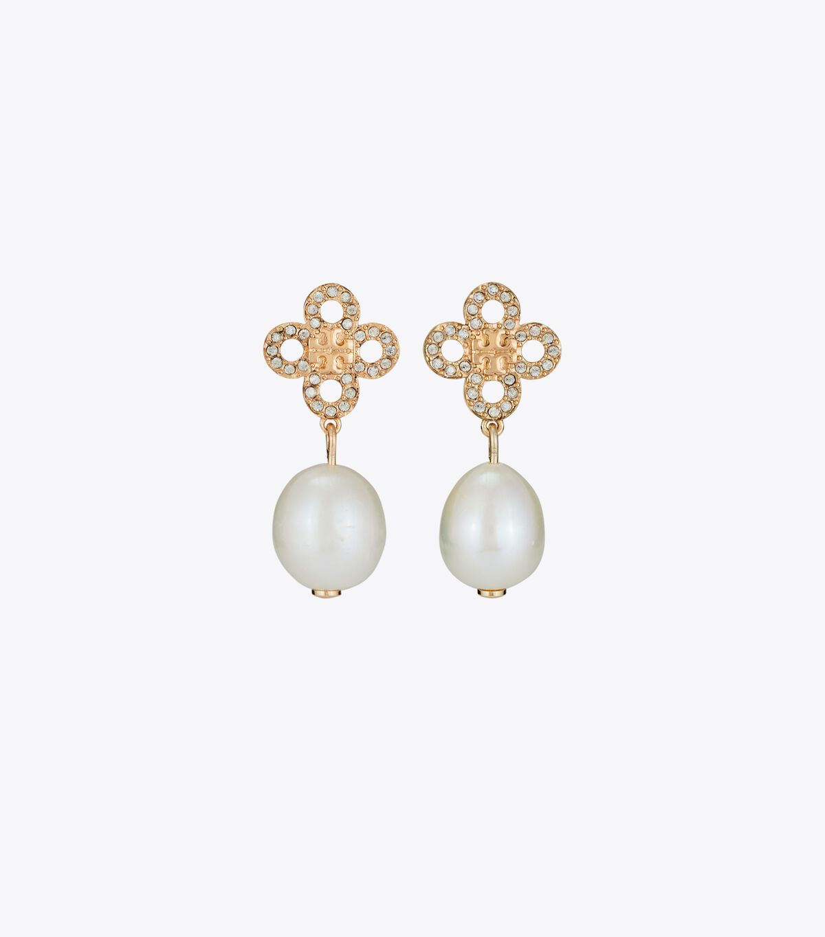 tory burch kira clover pearl drop earring