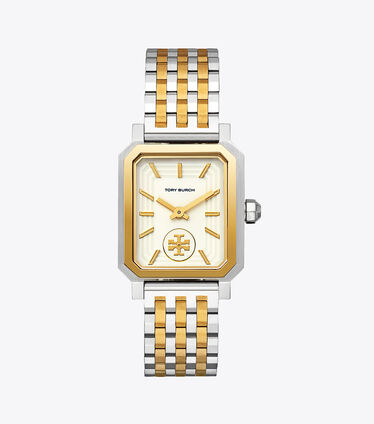 ساعة روبنسون ، كريم / لون ذهبي / من الفولاذ المقاوم للصدأ ، 27 × 29 مم