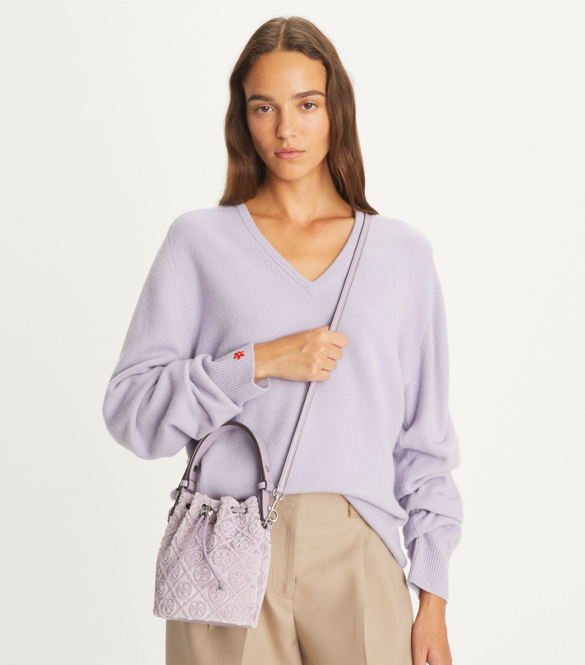 tory burch t monogram fil coupe mini bucket bag