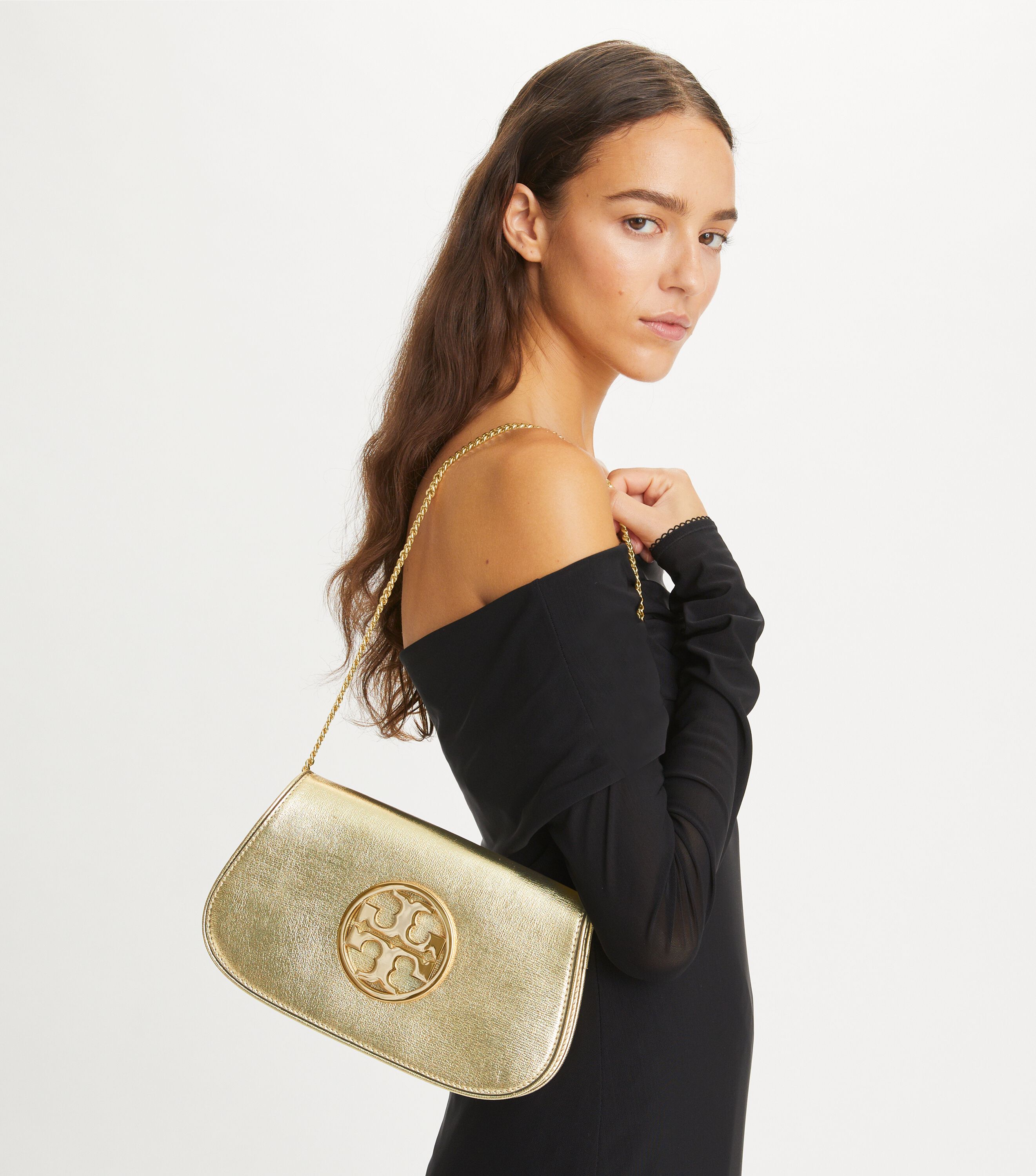 Tory Burch Reva Metallic Clutch Tory Burch KW