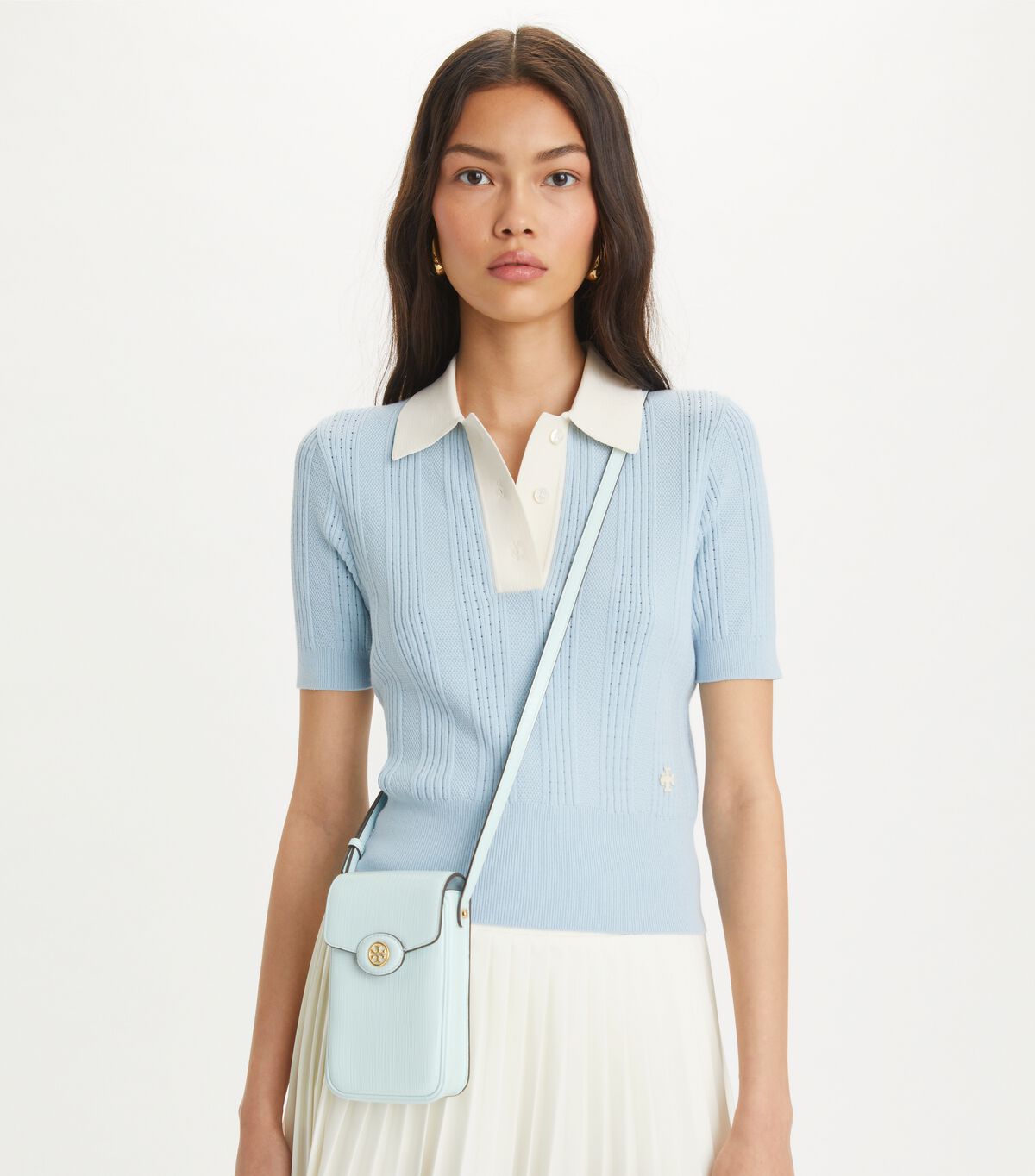 tory burch robinson crosshatched phone crossbody