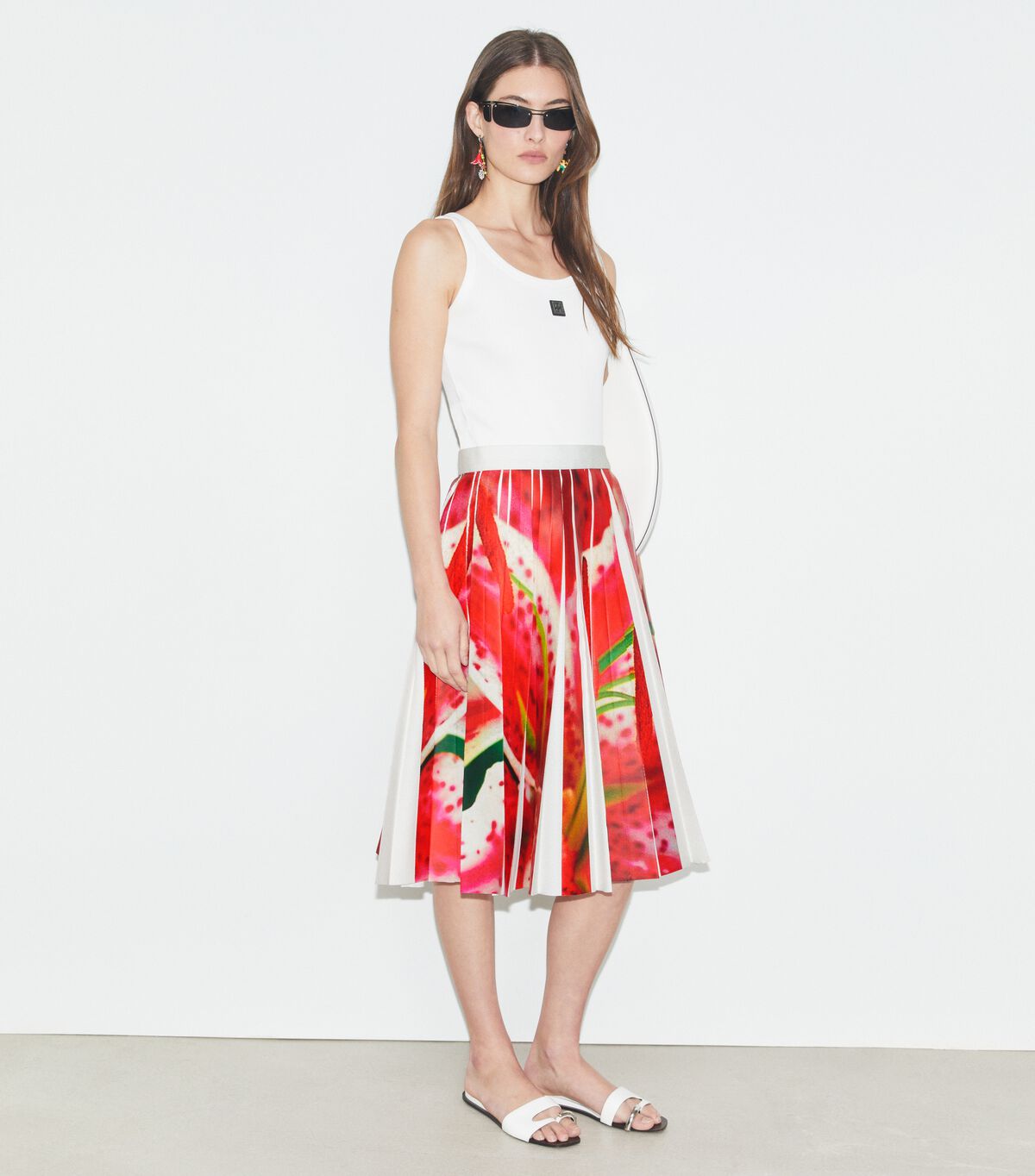 tory burch printed twill skirt