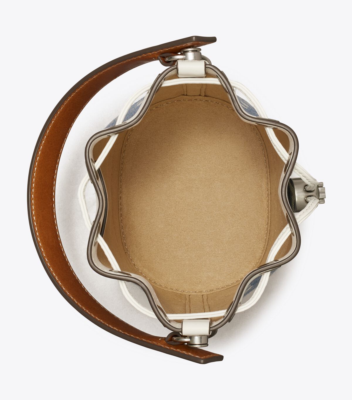 tory burch mini t monogram denim bucket bag