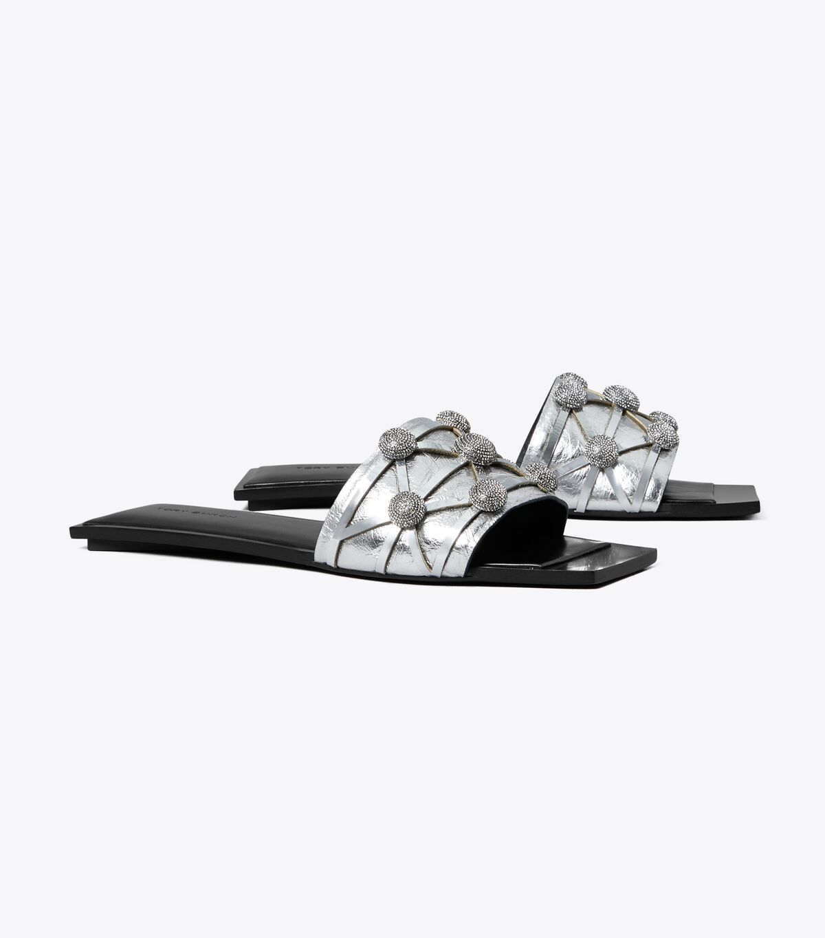 tory burch crystal bobble flat slide