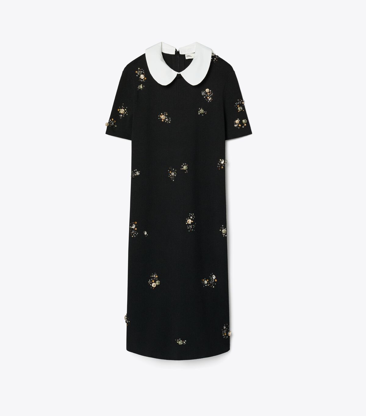 tory burch embellished poplin collar sweater dress