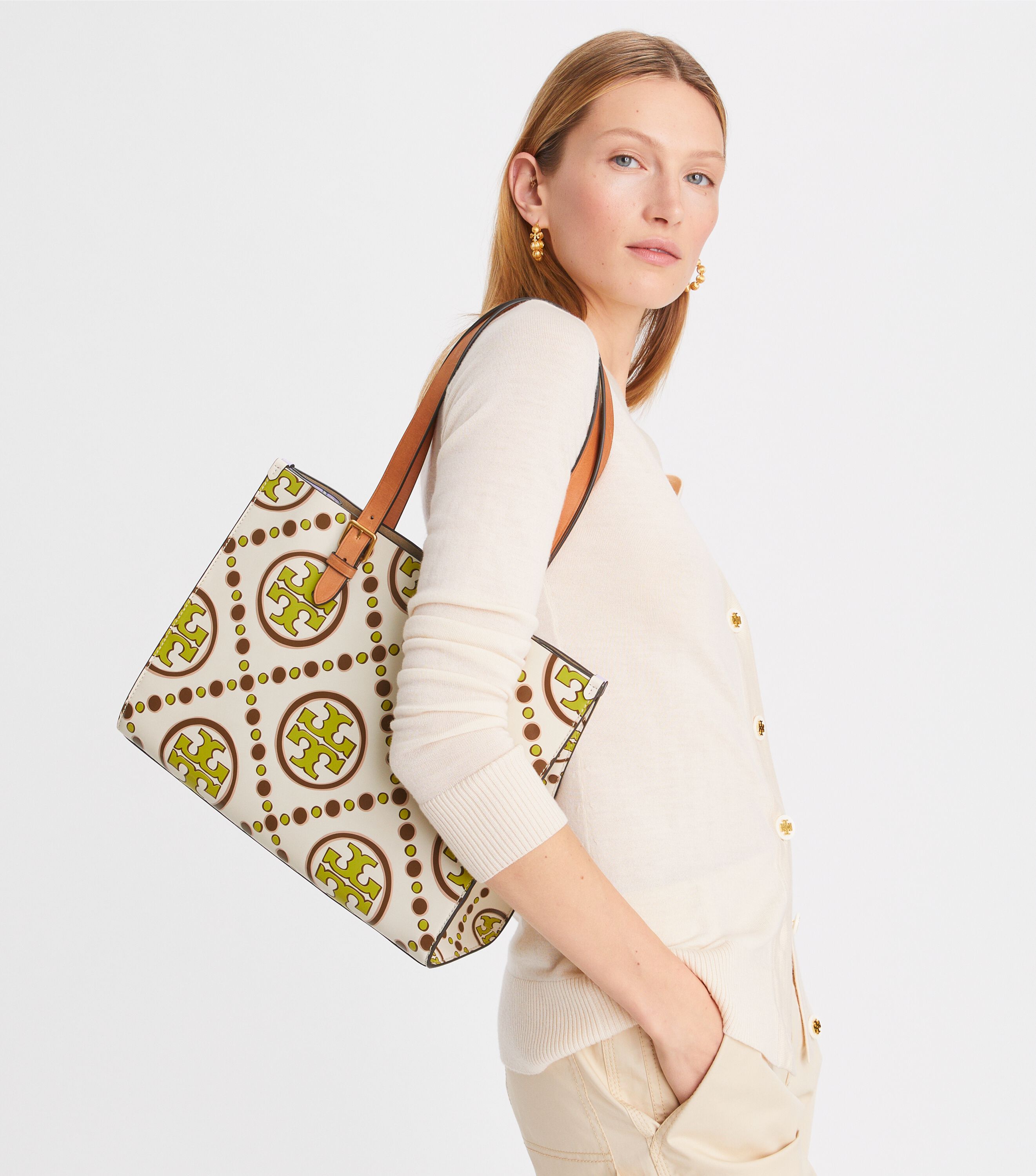 Tory burch logo embossed tote bag shop