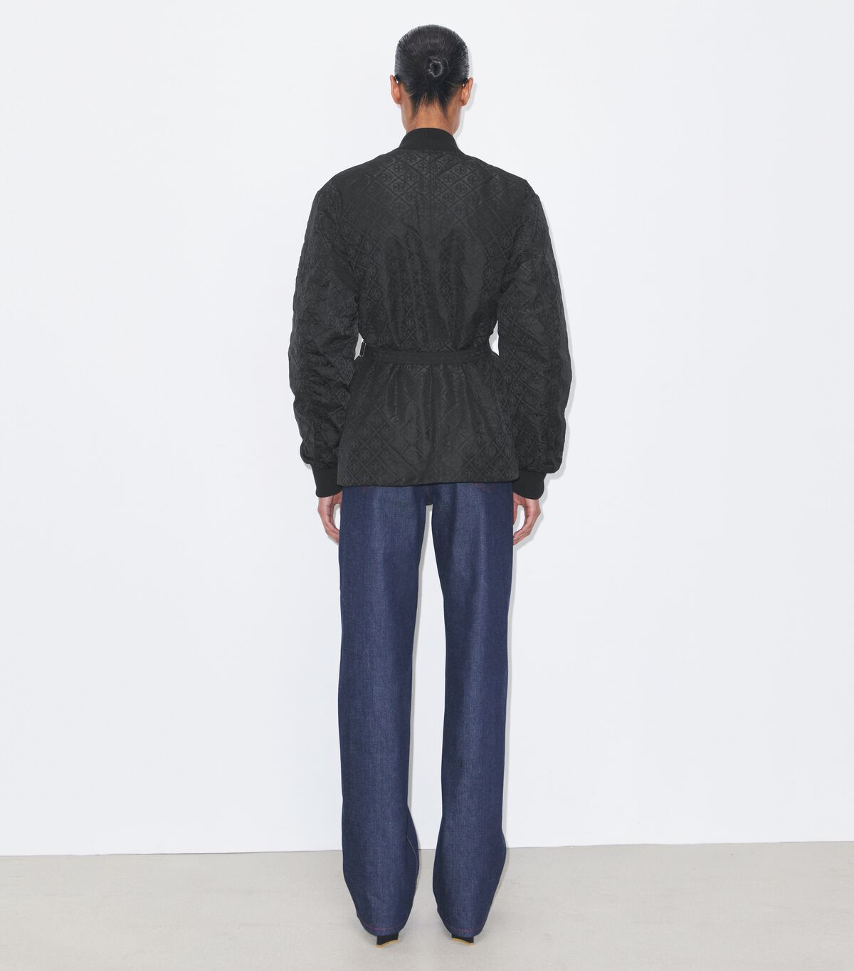 tory burch t monogram jacquard zip jacket