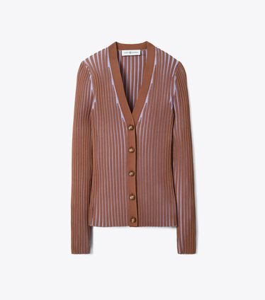 Plaited-Rib Cardigan