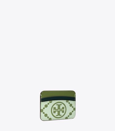 T Monogram Contrast Embossed Card Case