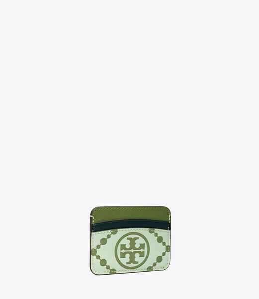 T Monogram Contrast Embossed Card Case