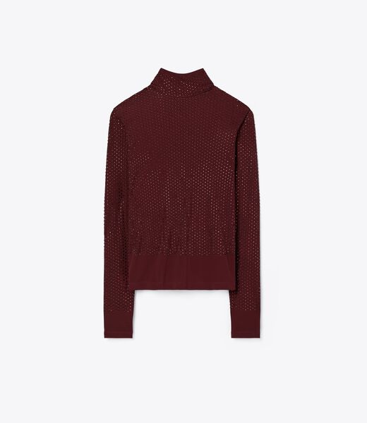tory burch embellished viscose jersey turtleneck