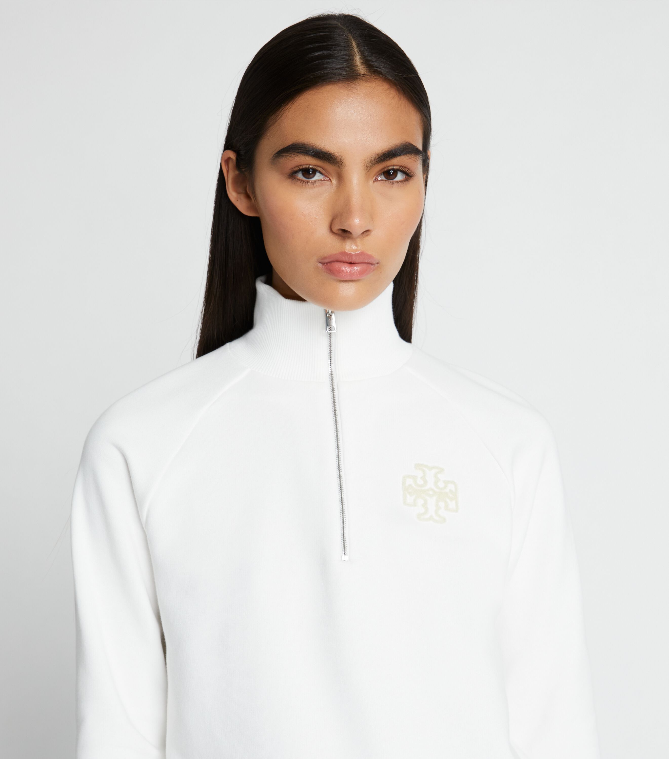 Tory Burch Heavy French Terry Half Zip Sweatshirt Tory Burch KW