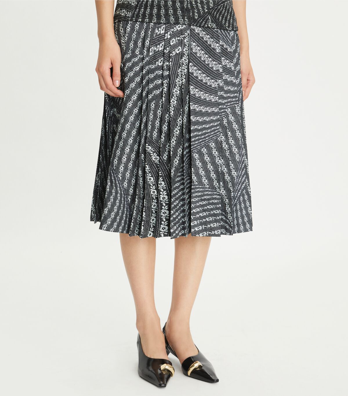 tory burch pleated silk skirt