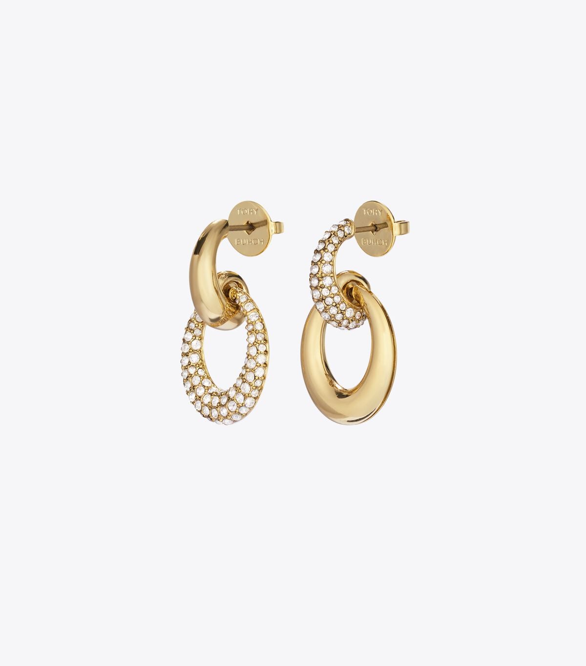 Pierced Pavé Doorknocker Earrings tory burch pierced pav doorknocker earrings