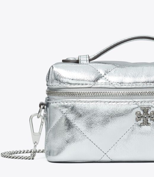 tory burch حقيبة مكياج معدنية كيرا دايموند كوالت