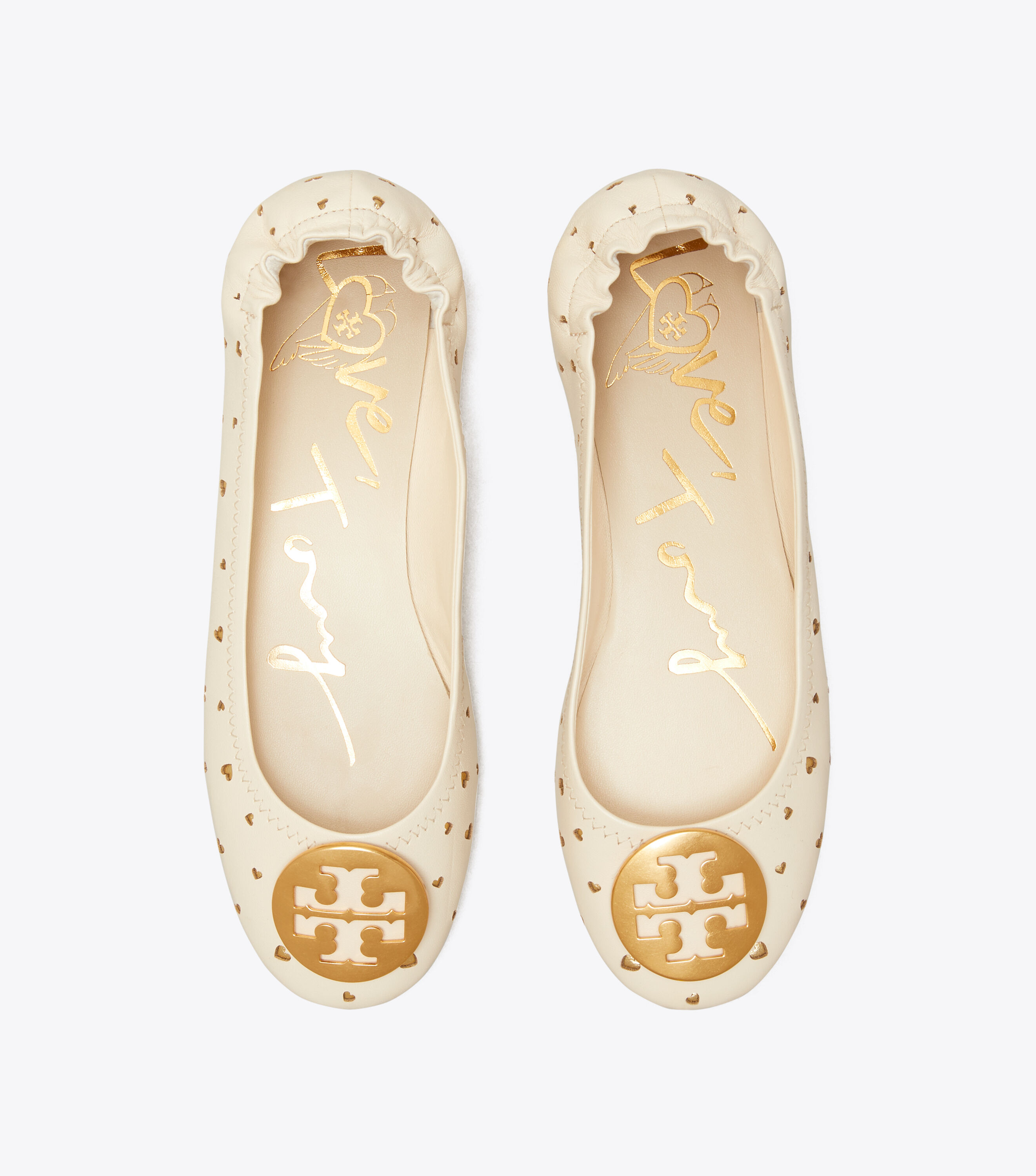 Minnie Travel Ballet Flat Cut Out Leather Shoes Tory Burch
