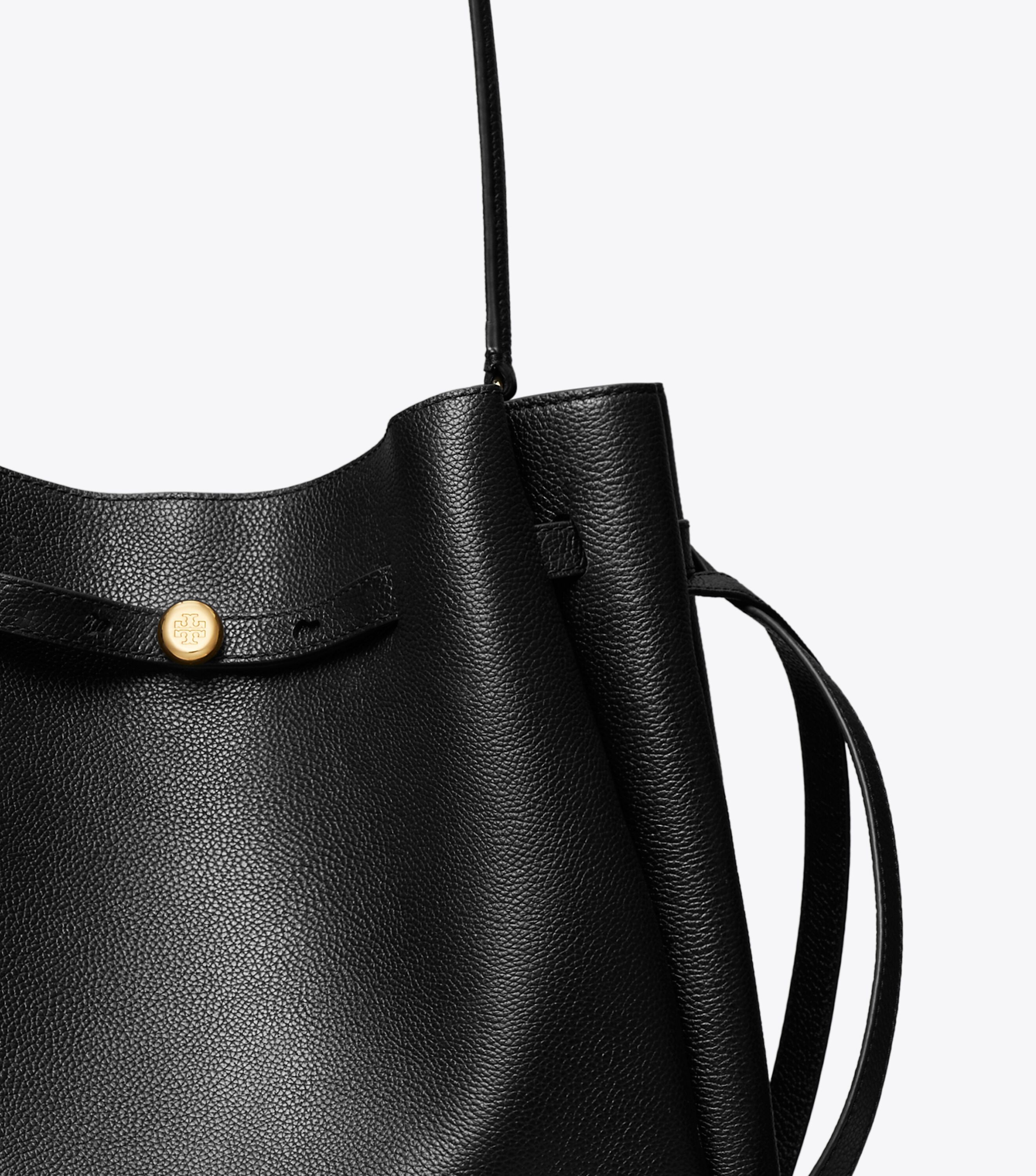 Large Romy Bucket Bag, Black | Tory Burch KW