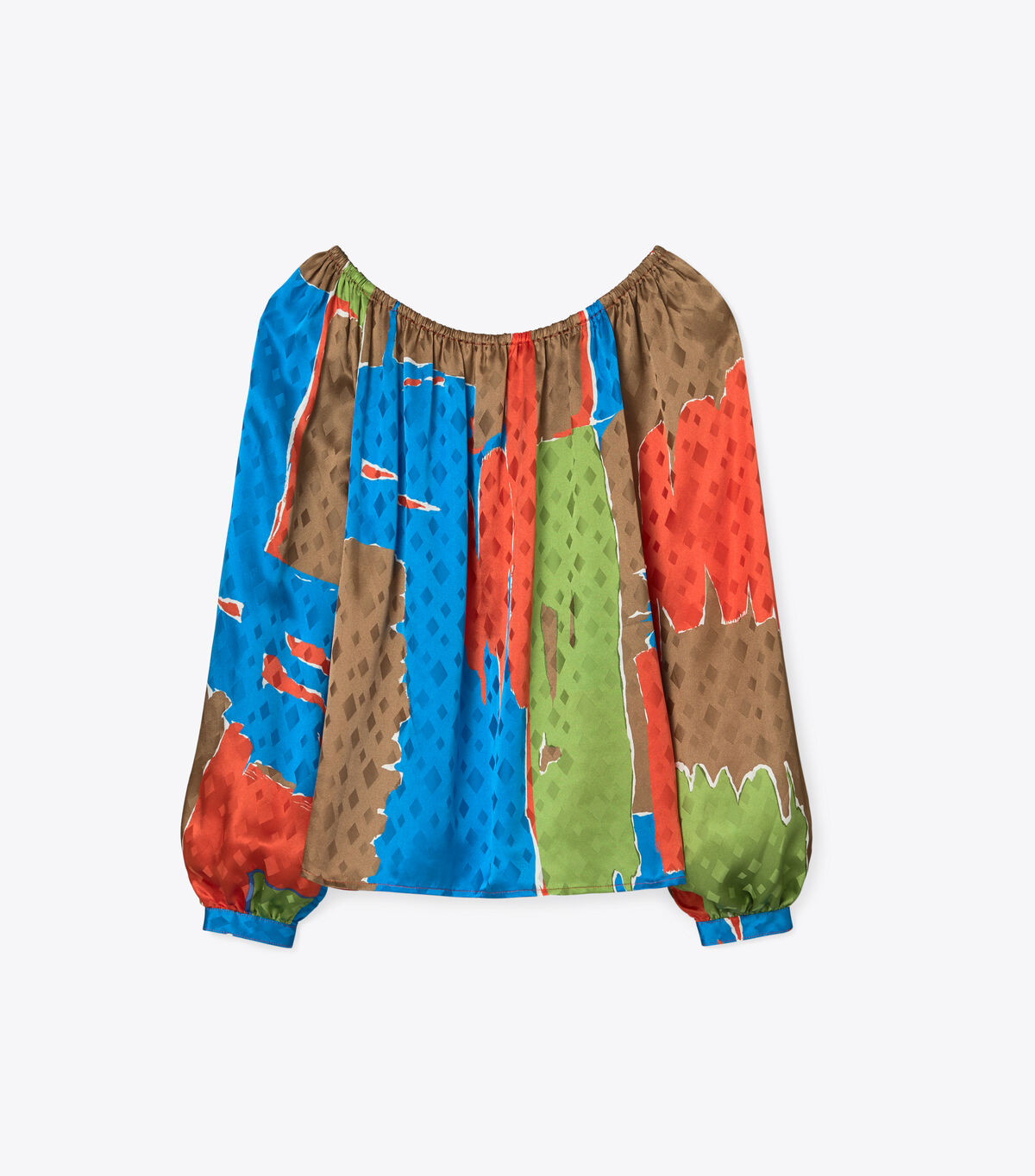 Printed Silk Jacquard Blouse