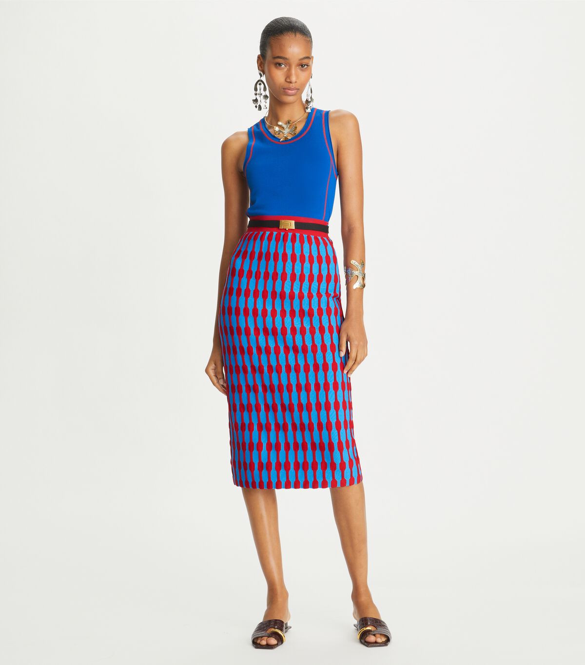 tory burch bubble stripe skirt
